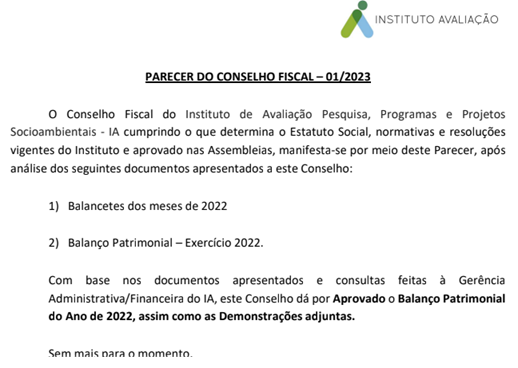 Parecer do Conselho Fiscal 2023